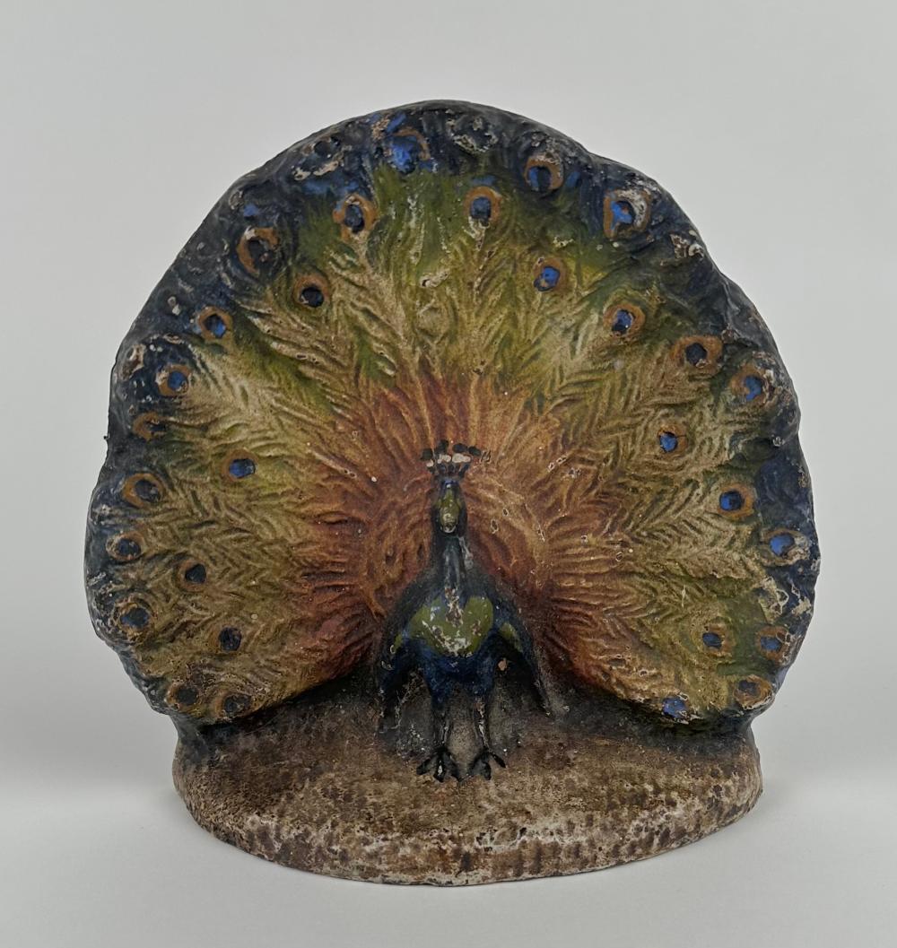CAST IRON PEACOCK DOORSTOP EARLY