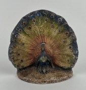 CAST IRON PEACOCK DOORSTOP EAR