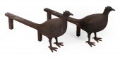 CAST IRON PHEASANT ANDIRONS FI
