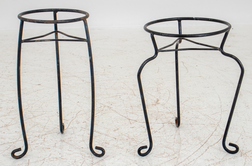 CAST IRON PLANT STAND, PAIR