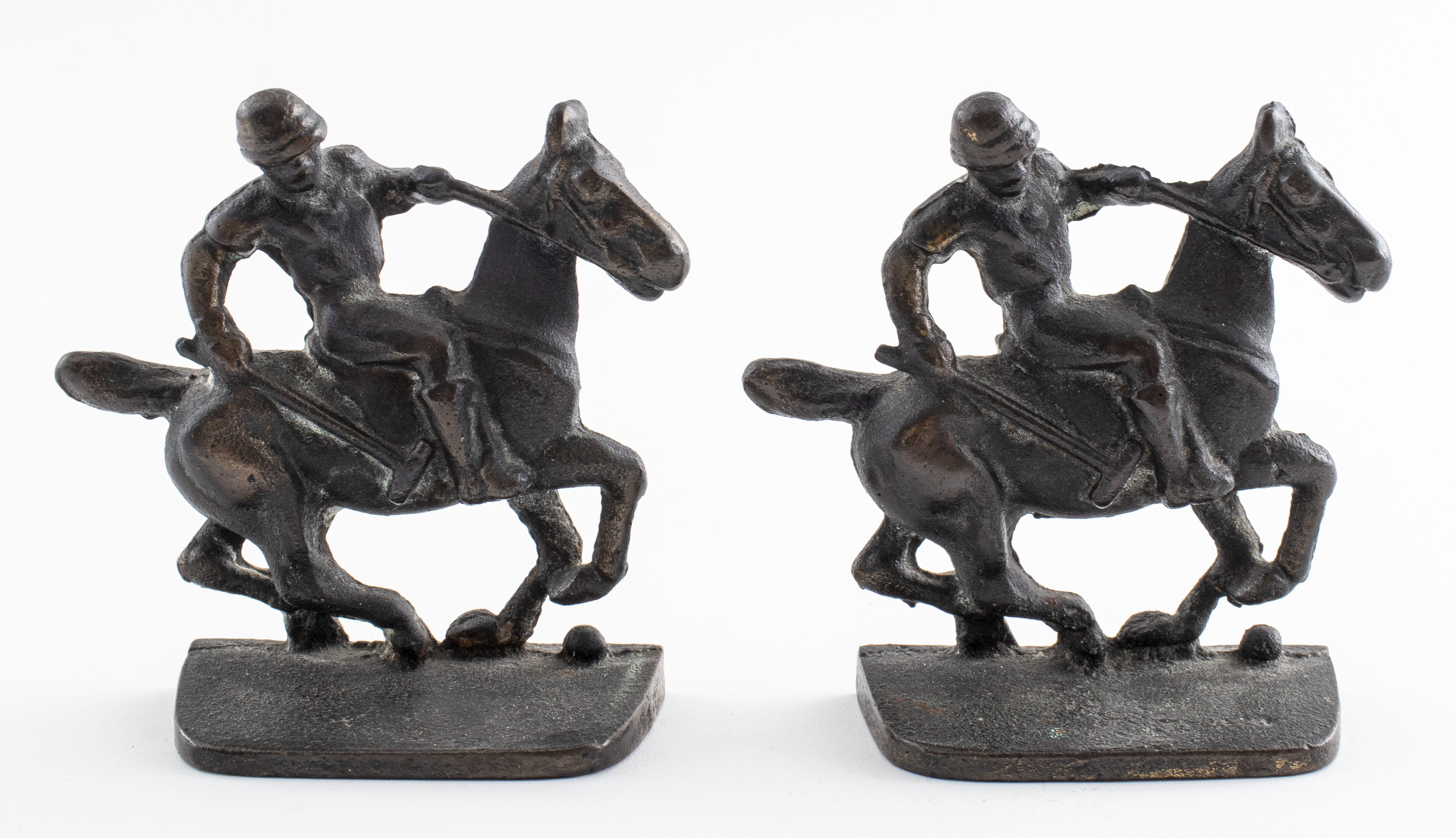 CAST IRON POLO PLAYERS BOOKENDS,