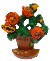 CAST IRON POPPIES IN A CLAY PO