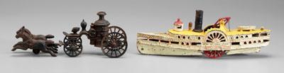 Cast iron pumper, side-wheeler: