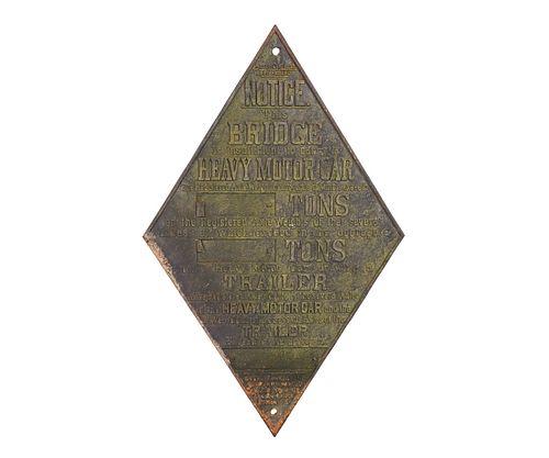 CAST IRON RAILWAY BRIDGE WARNING