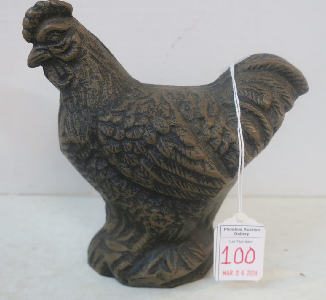 CAST IRON ROOSTER DOOR STOP:Cast