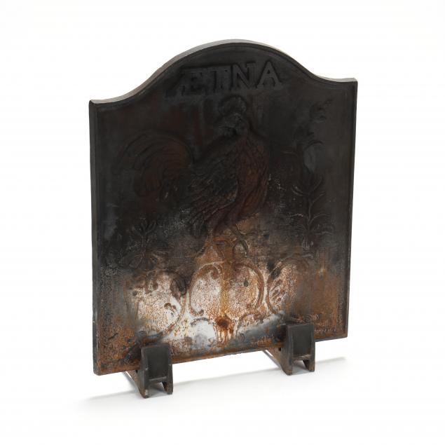 CAST IRON ROOSTER FIREBACK WITH
