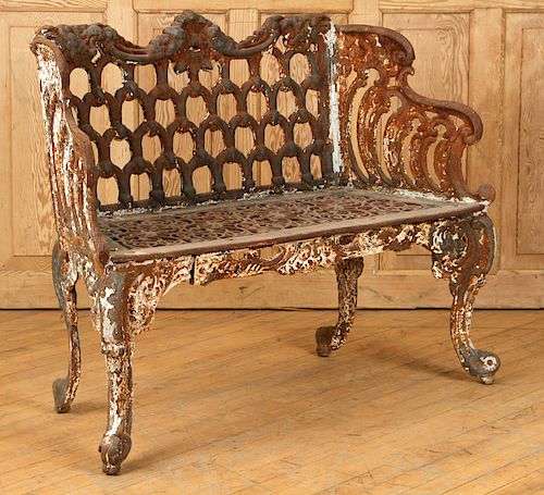 CAST IRON ROSE GARDEN BENCHA cast