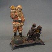 CAST IRON 'SANTA' DOORSTOP AND
