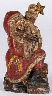 CAST IRON SANTA DOORSTOPCast i