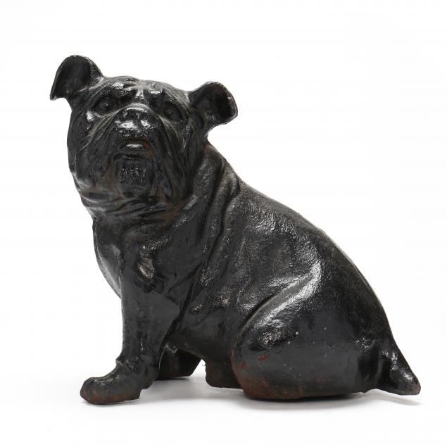 CAST IRON SCULPTURE OF A BULLDOG