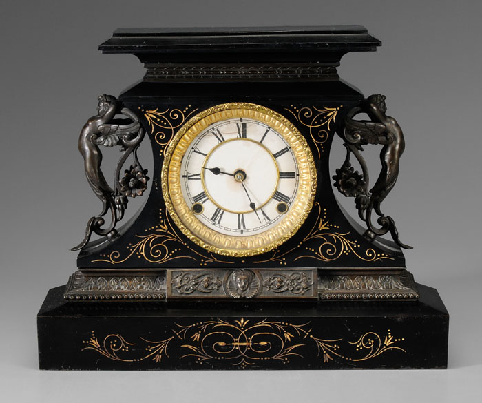 Cast Iron Shelf Clock American, mid