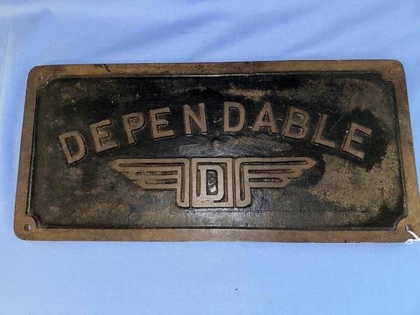 CAST IRON SIGN, DEPENDABLE,