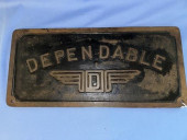 CAST IRON SIGN, DEPENDABLE, 8"