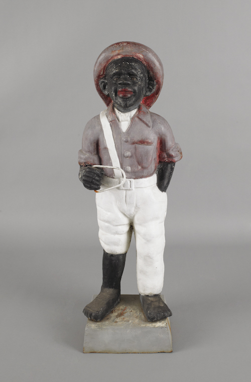 Cast iron stable boy hitching