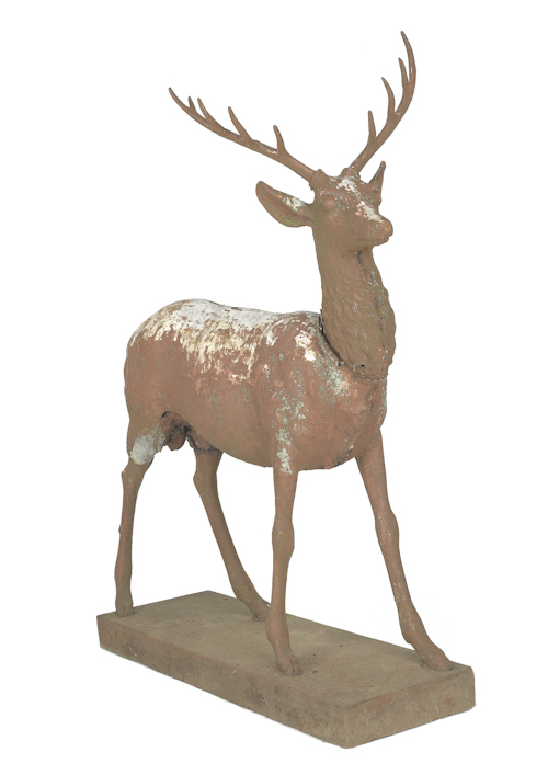 Cast iron stag lawn ornament 19th