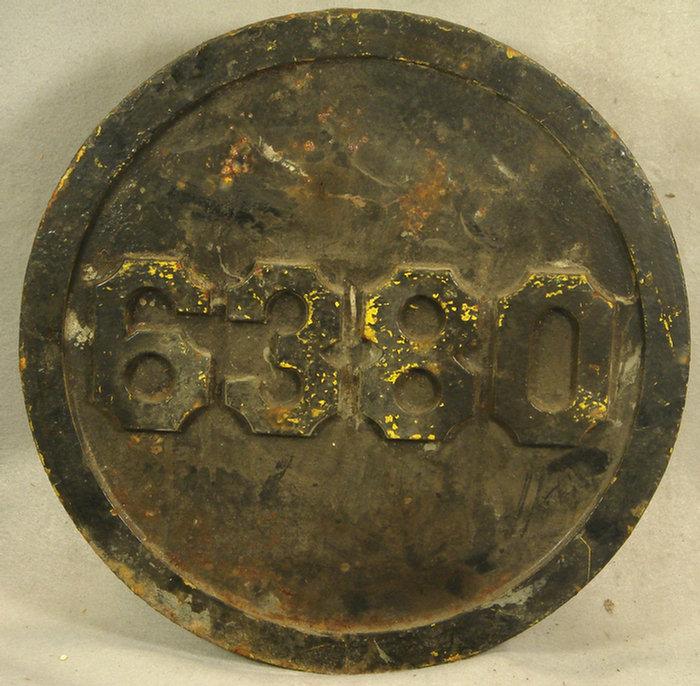 Cast iron steam locomotive plate