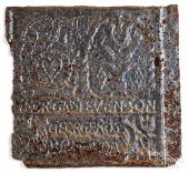 CAST IRON STOVE PLATE, 18TH C.