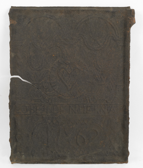Cast iron stove plate dated 1762