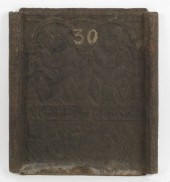 Cast iron stove plate dated 17