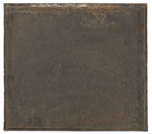 Cast iron stove plate inscribed D&S