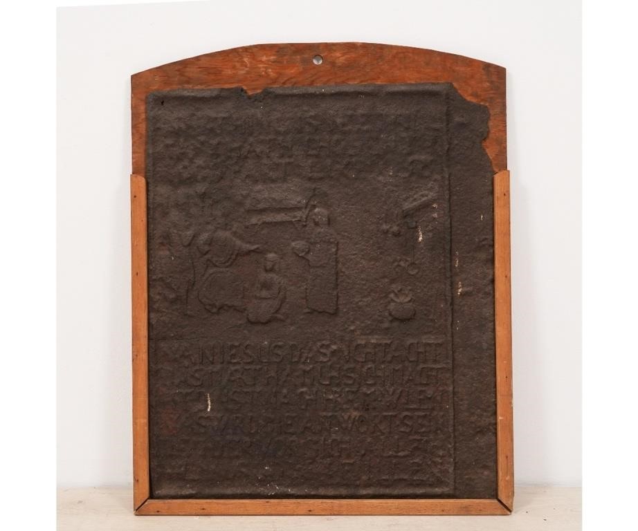 Cast iron stove plate, Mary and