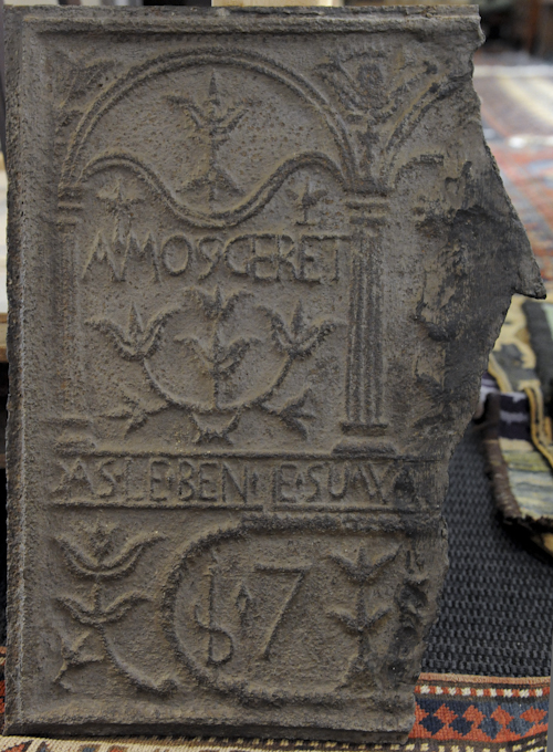 Cast iron stoveplate fragment