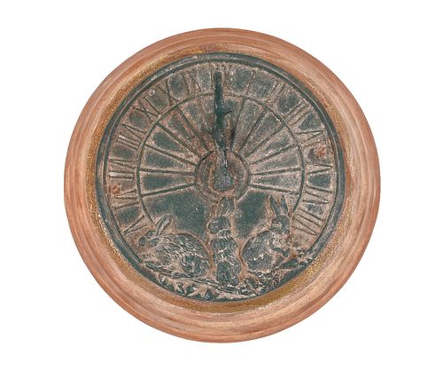 CAST IRON SUNDIALGreen painted cast