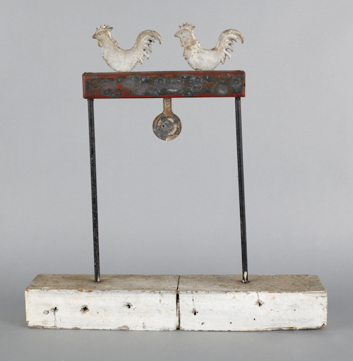 Cast iron target with a rooster