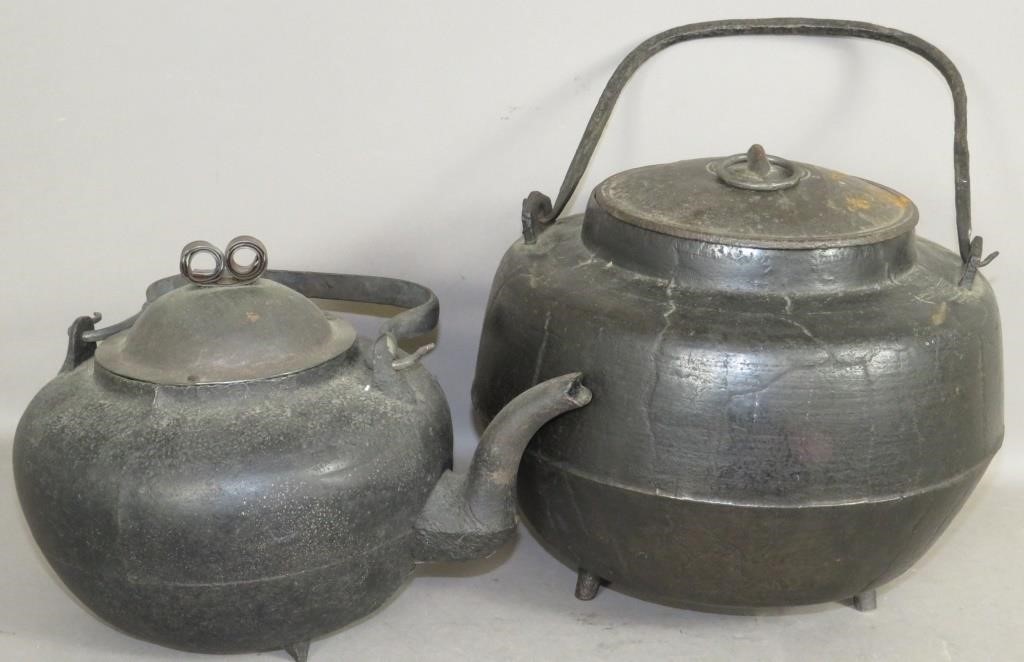 CAST IRON TEAKETTLE & WATER