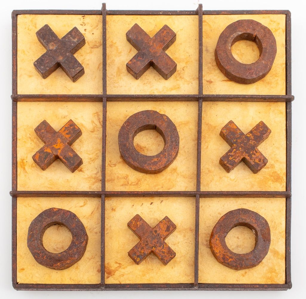 CAST IRON TIC TAC TOE GAME BOARD