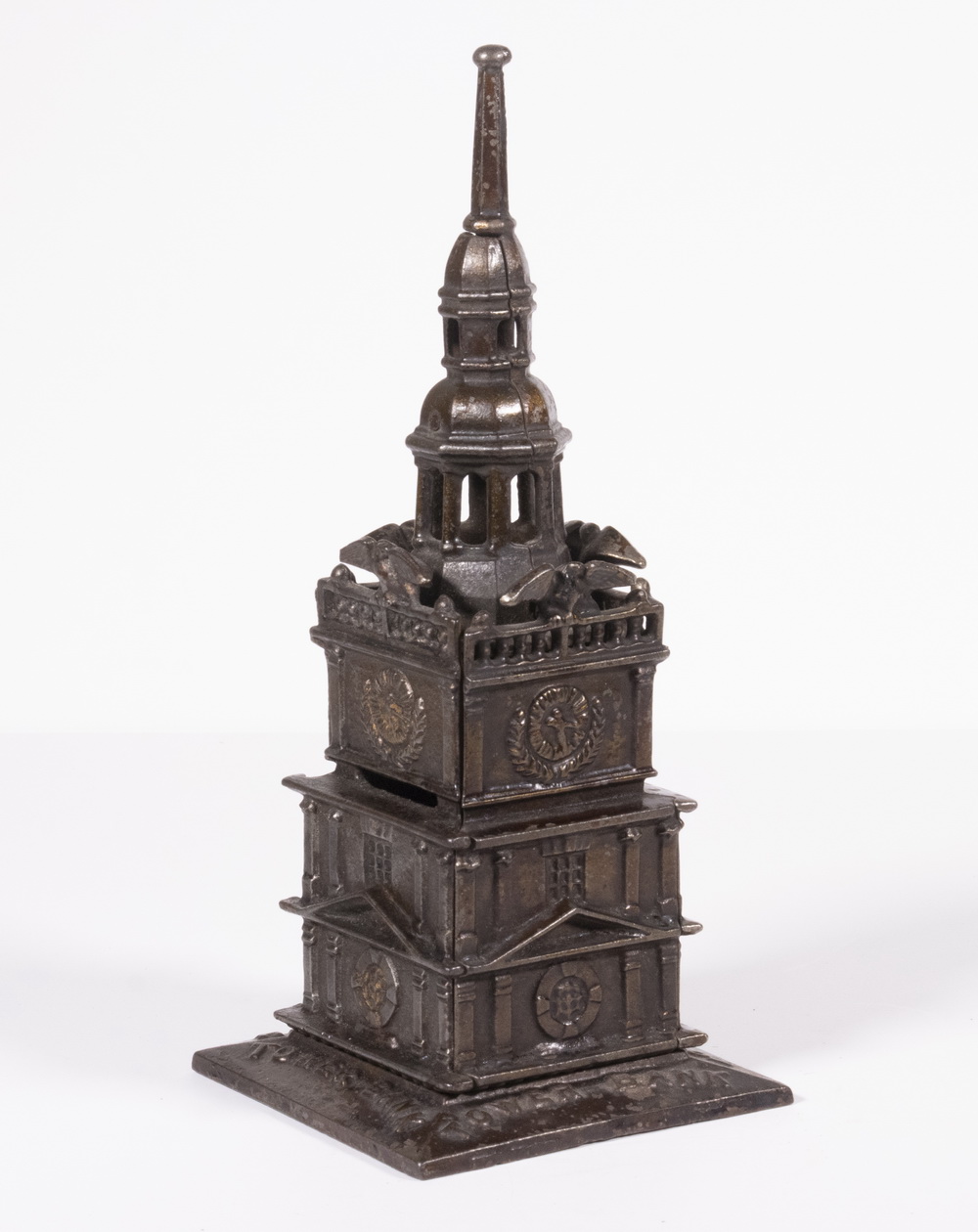 CAST IRON "TOWER BANK" STILL BANK