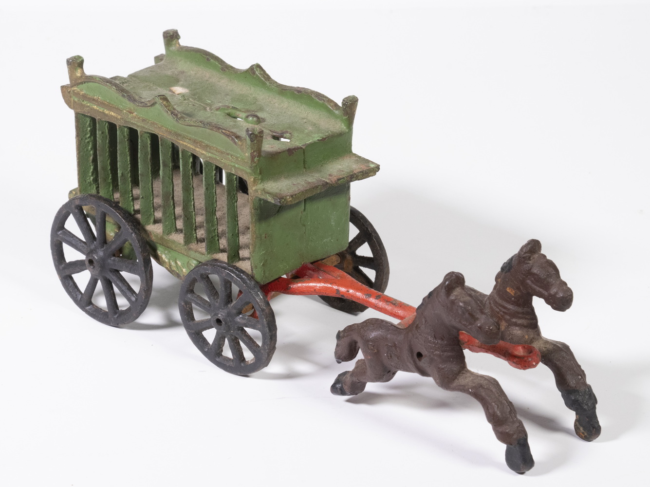 CAST IRON TOY CIRCUS WAGON