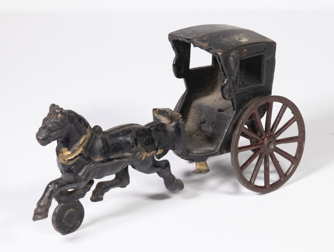 CAST IRON TOY HORSE DRAWN CAB