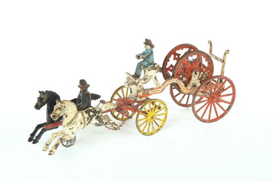 CAST IRON TOY HOSE WAGON.  American