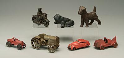 Cast iron toys, animals: 3 x