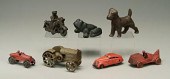 Cast iron toys, animals: 3 x 5