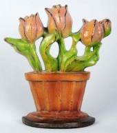 Cast Iron Tulips in Pot Doorst