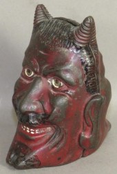 CAST IRON TWO-FACED DEVIL BANK