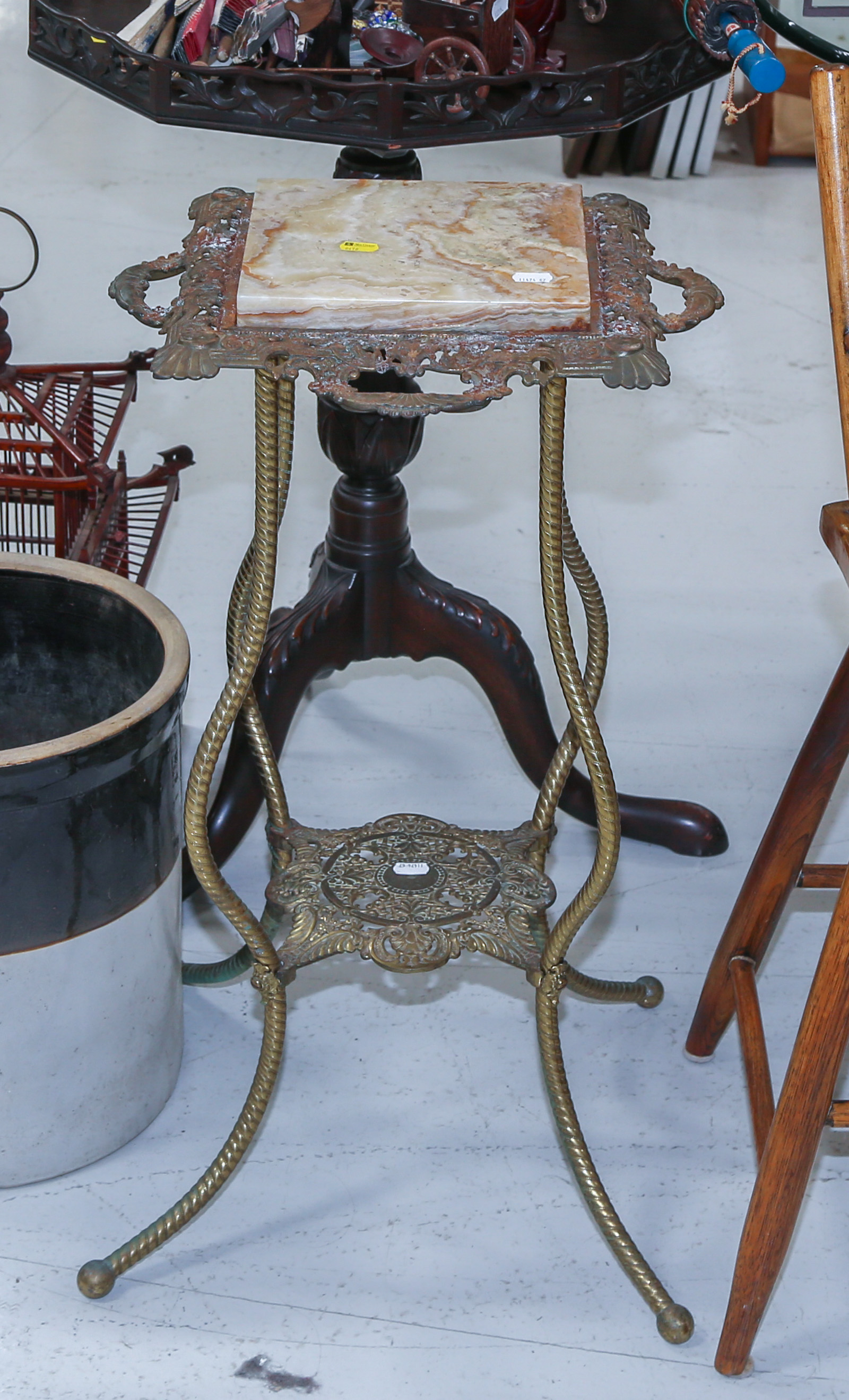 CAST IRON TWO-TIER STAND WITH