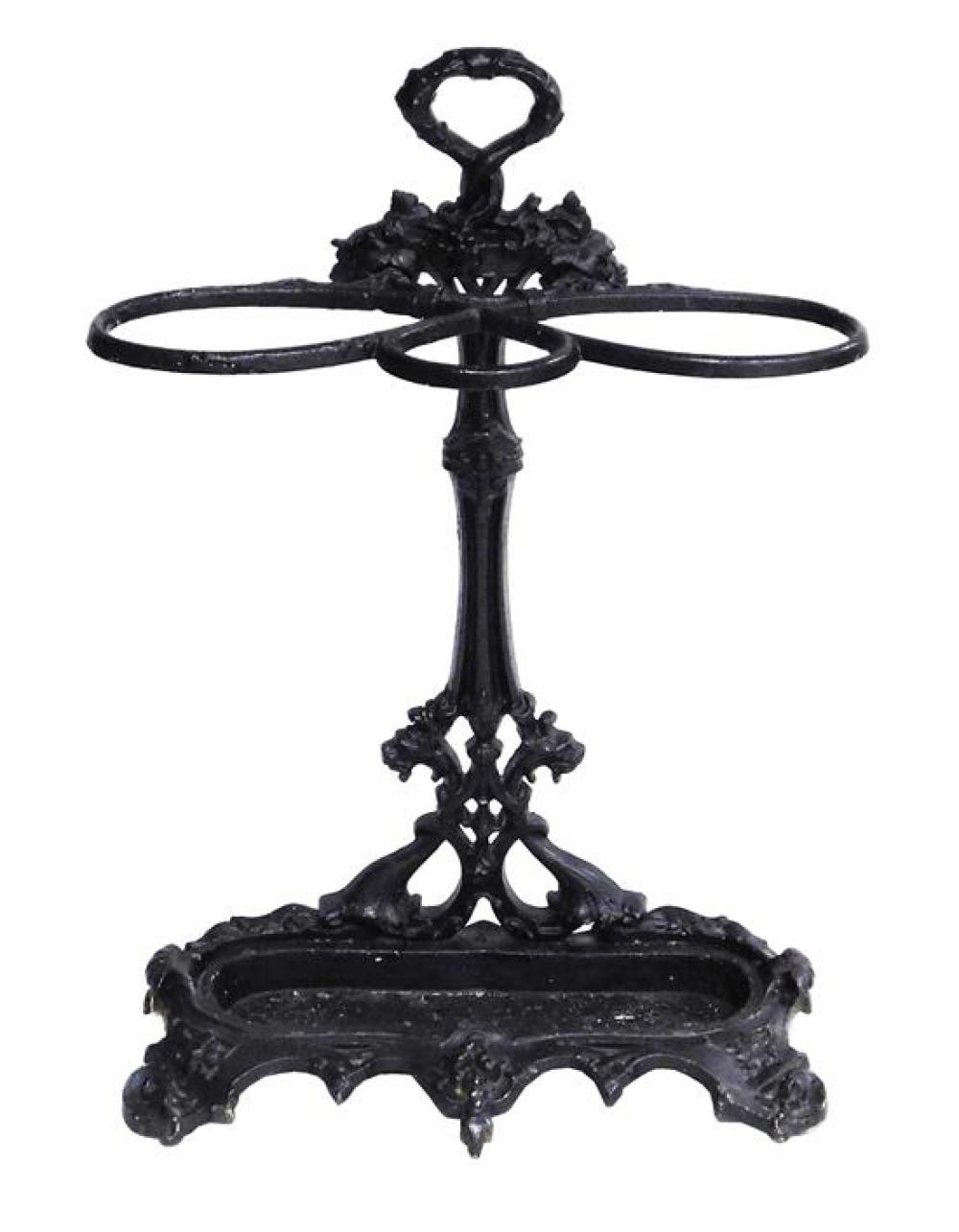 CAST IRON UMBRELLA STAND, LATE 19TH