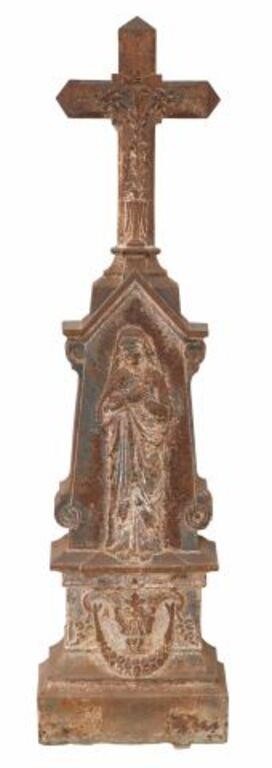 CAST IRON VIRGIN MARY CROSS, 46"