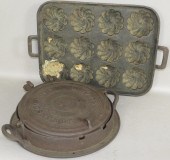CAST IRON WAFFLE IRON & MUFFIN