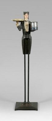 Cast iron waiter smoke stand,