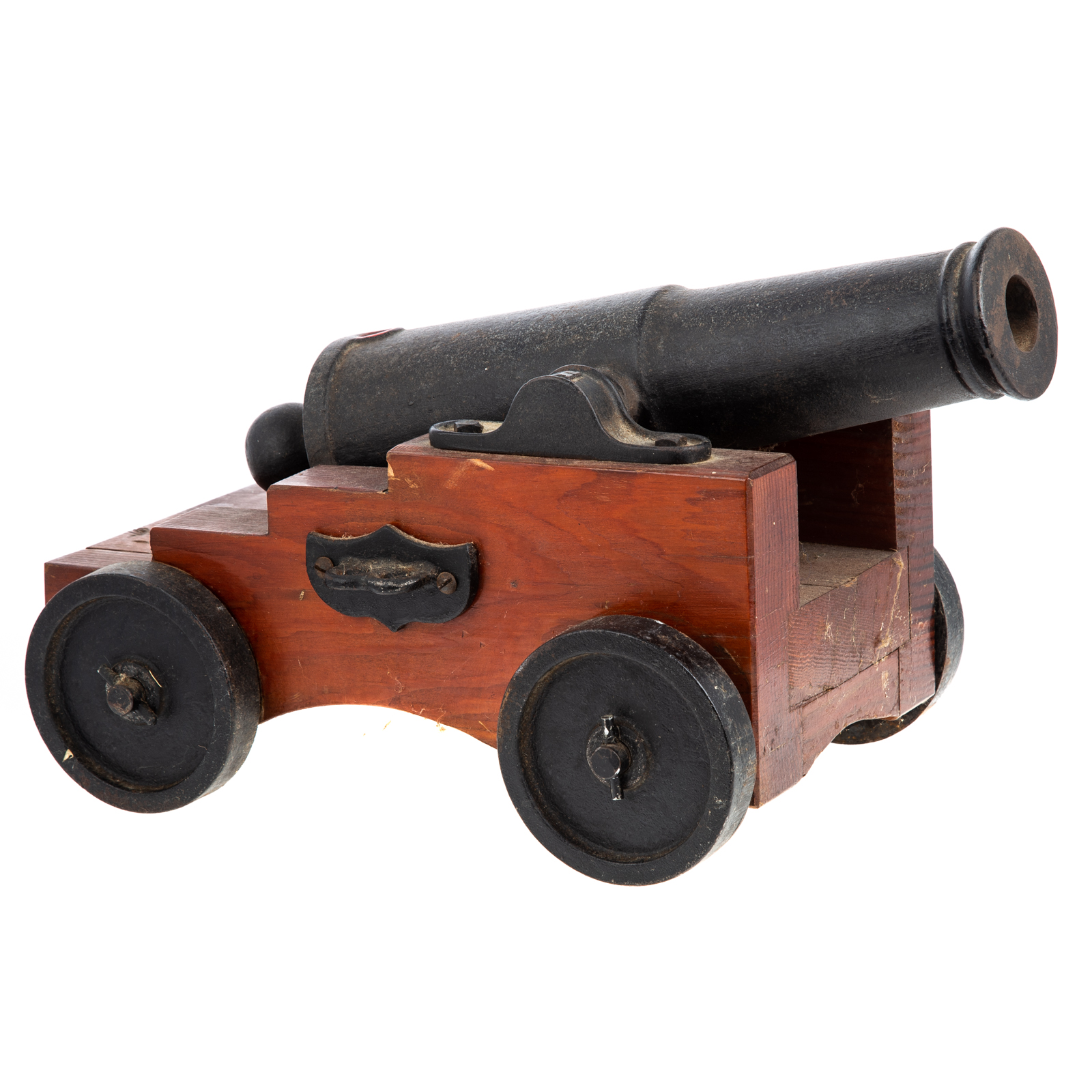 CAST IRON & WOOD NAVAL GUN First