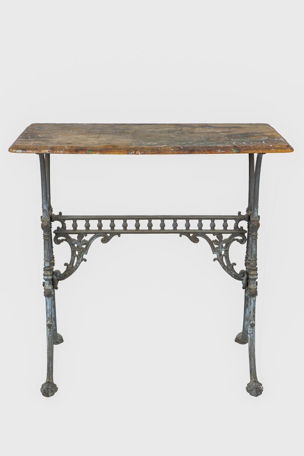 CAST IRON & WOOD TABLECondition: