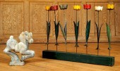 CAST LEAD HORSE METAL TULIPS W