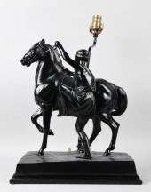 CAST METAL EQUESTRIAN LAMP HEI