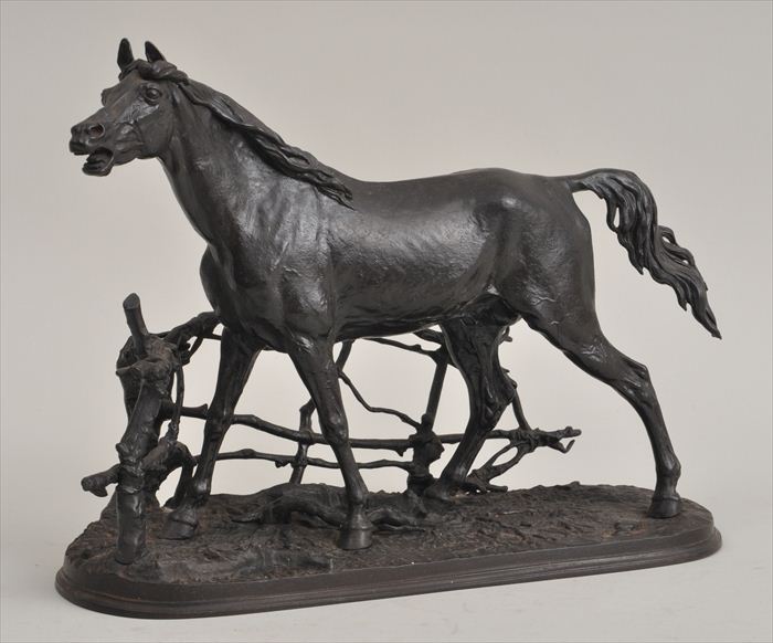 CAST METAL FIGURE OF A HORSE WITHIN
