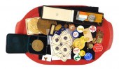 CAST METAL PINS, BUTTONS, MEDA