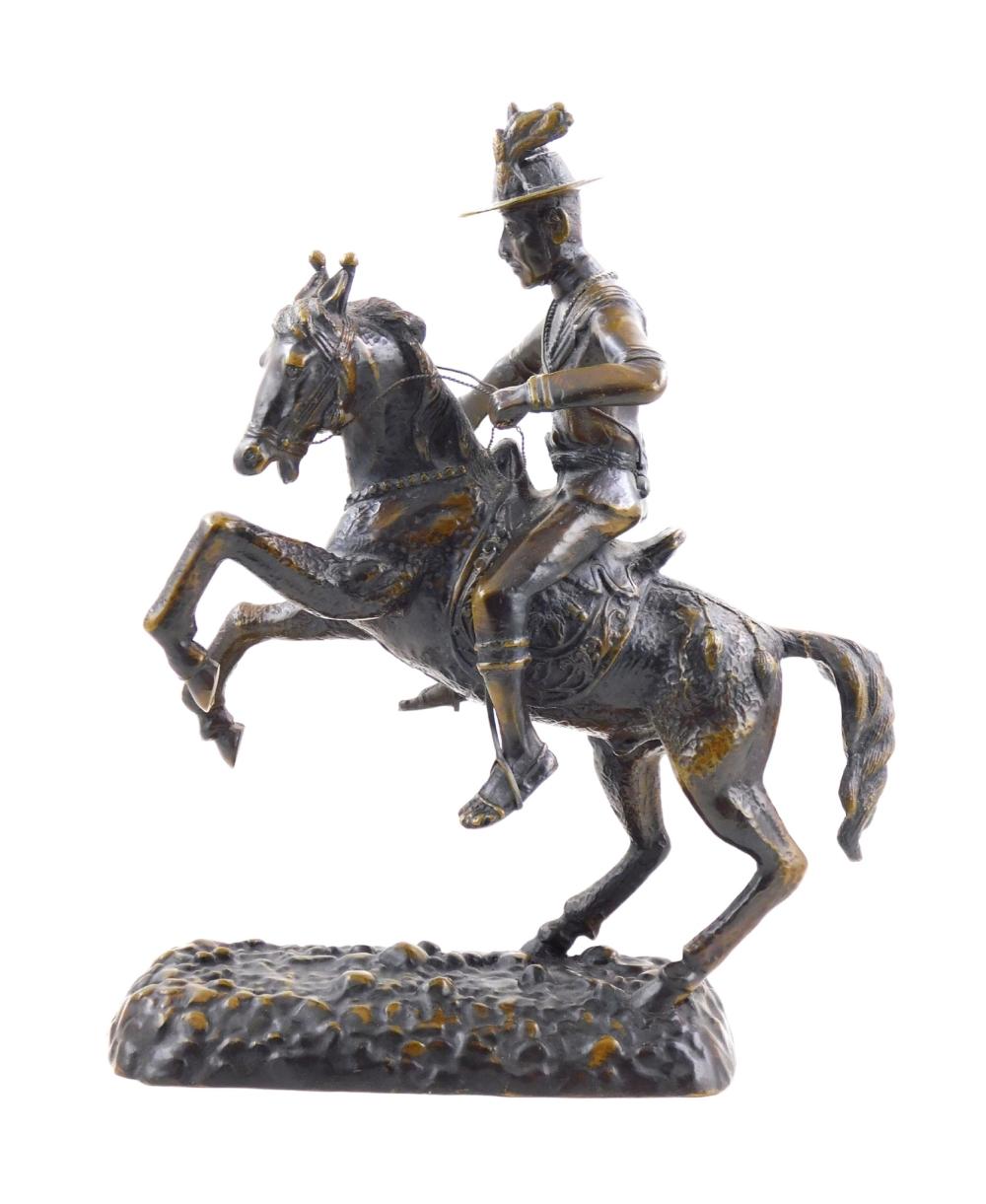 CAST METAL SCULPTURE OF ASIAN OR